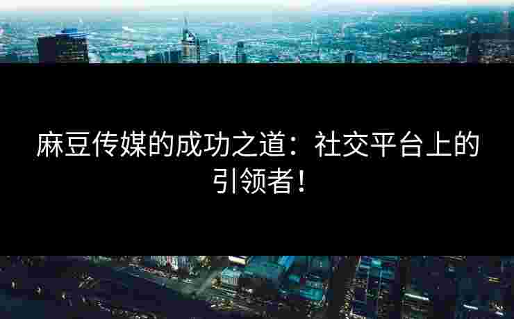 麻豆传媒的成功之道：社交平台上的引领者！