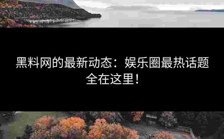 黑料网的最新动态：娱乐圈最热话题全在这里！