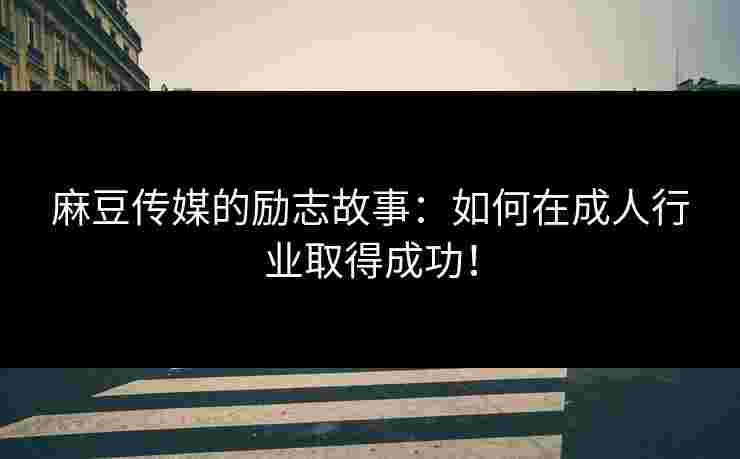 麻豆传媒的励志故事：如何在成人行业取得成功！